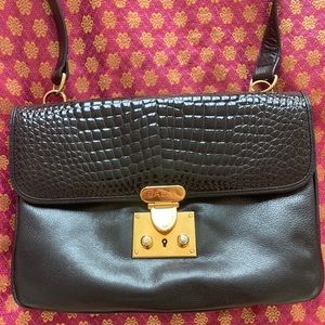 BALLY - Vintage Black Moc Croc Purse